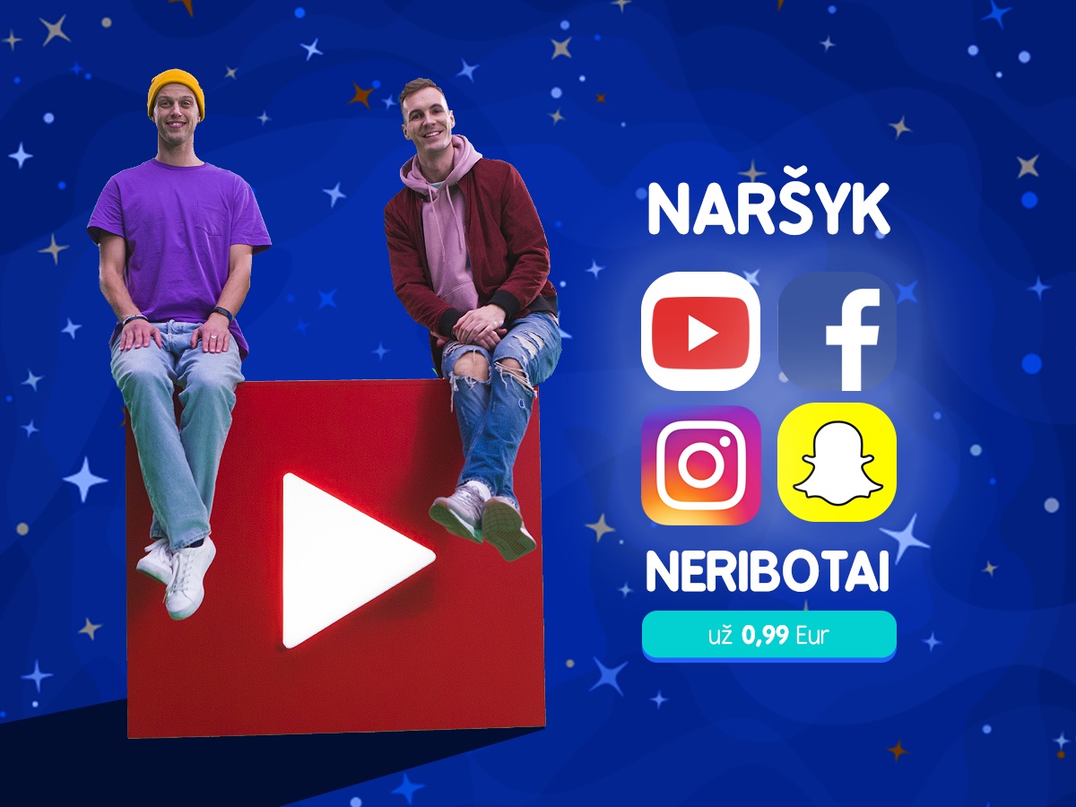 Tele2 išankstinio mokėjimo paslaugos „Pildyk“ vartotojai interneto svetainėse „Youtube“, „Facebook“, „Instagram“ ir „Snapchat“ gali naršyti neribotai.