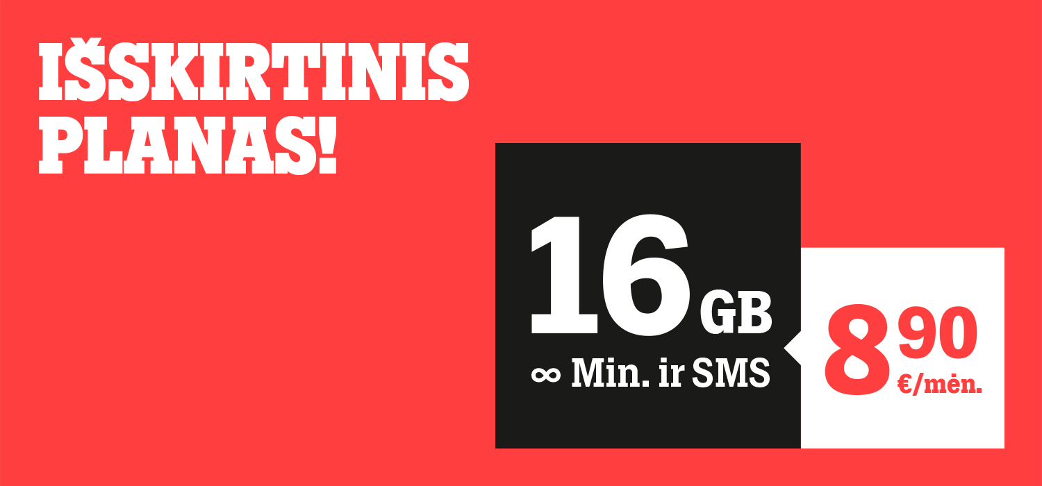 Mobiliojo ryšio bendrovė „Tele2“ paruošė išskirtinį pasiūlymą savo naujiems ir esamiems klientams – mokėjimo planą su neribotais pokalbiais ir SMS bei 16 GB interneto duomenų už itin patrauklią kainą. Pasiūlymu pasinaudoti galima internetinėje svetainėje www.tele2.lt arba bet kuriame „Tele2“ salone.