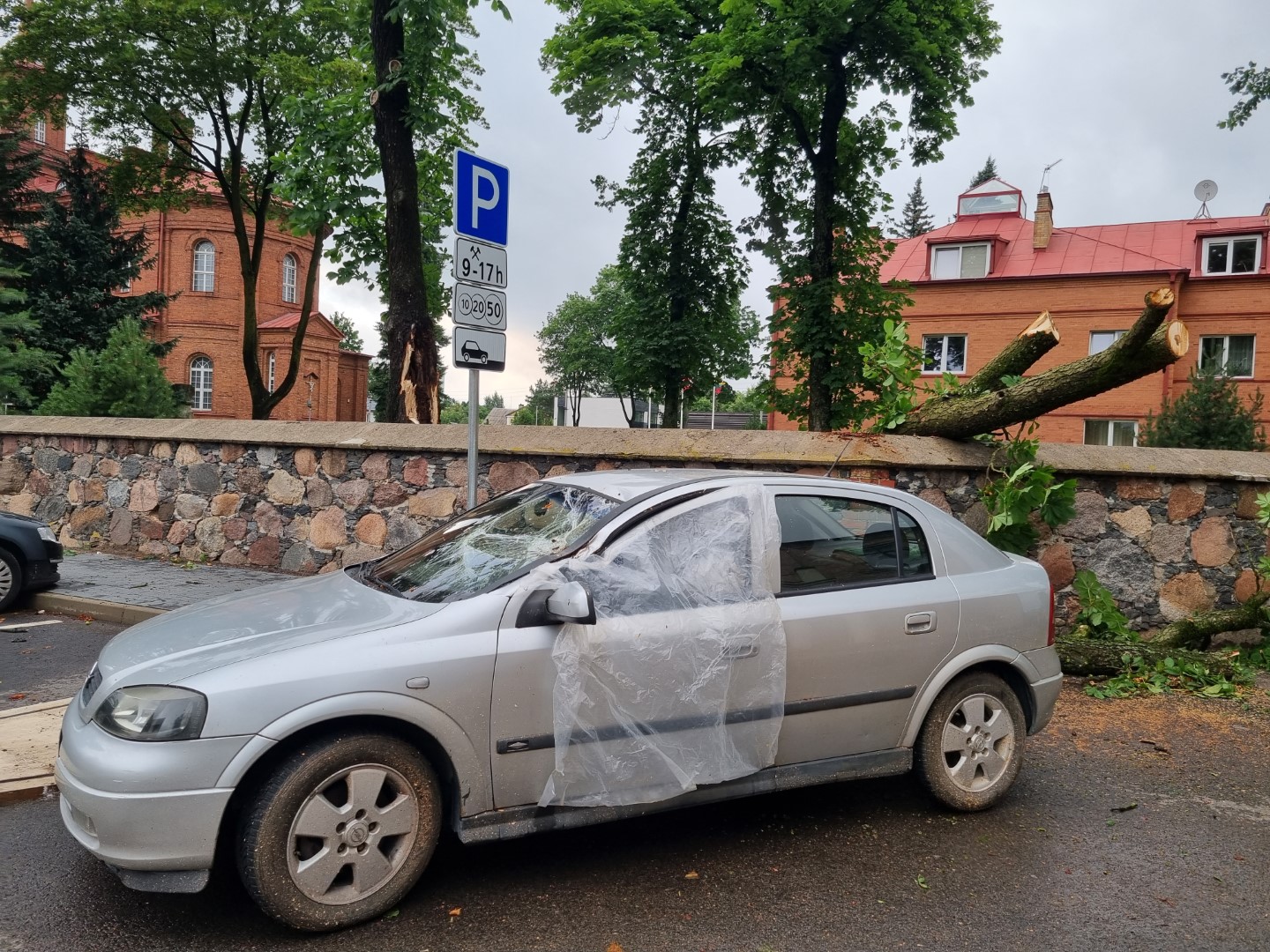 Dėl nuvirtusio ir automobilį apgadinusio išpuvusio šventoriaus medžio Panevėžio Šv. apaštalų Petro ir Povilo parapijos klebonas Romualdas Zdanys jau kartą buvo kviečiamas į teismą.